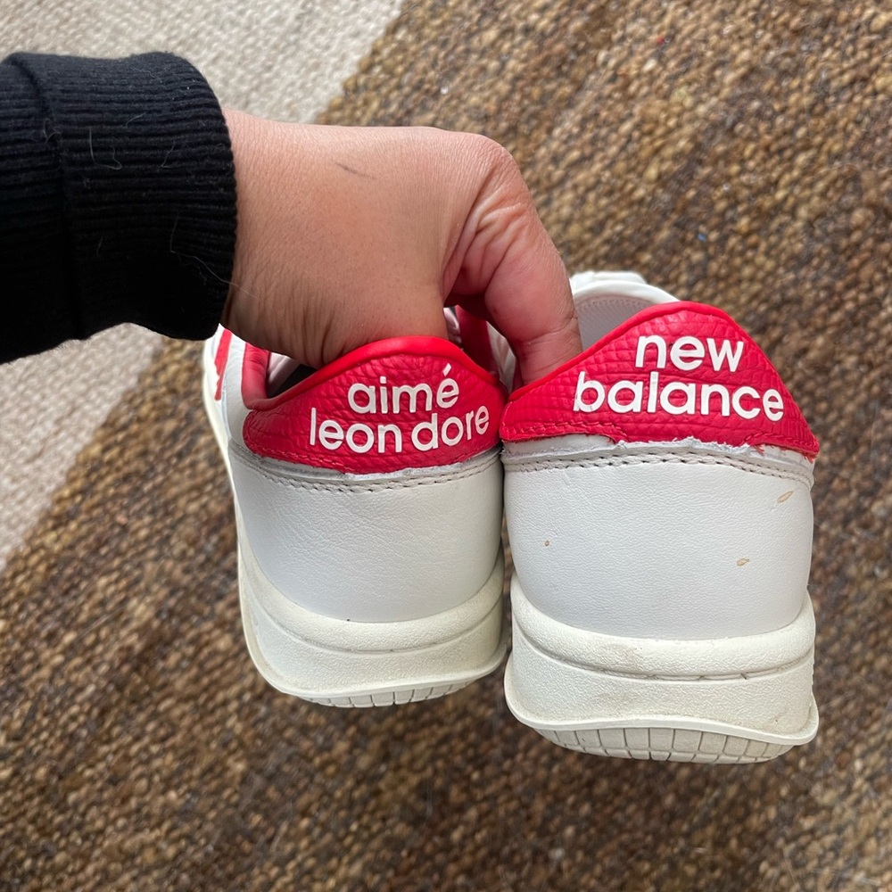 Aime Leon Dore New Balance T500 Tennis Oxfords - Red & White - Size 8